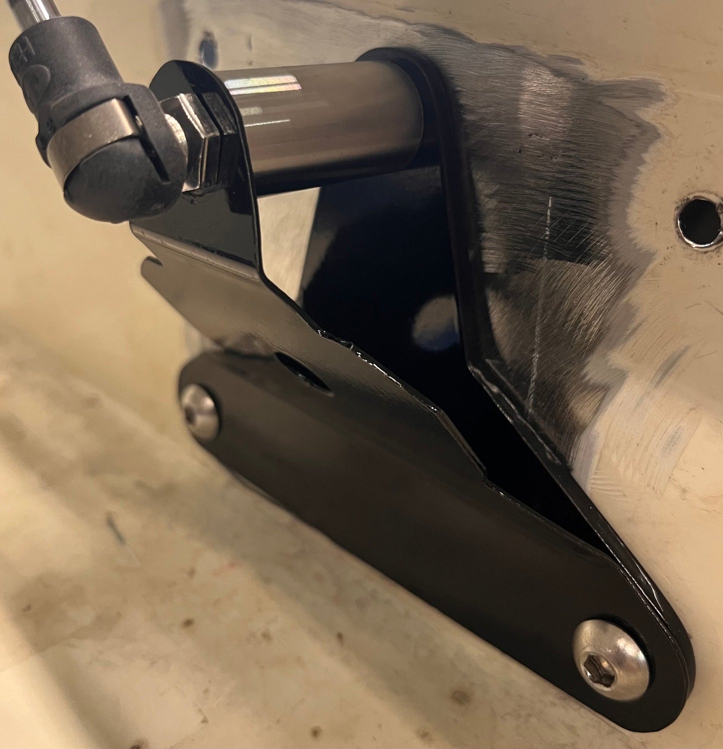 Early Bronco Black Gas Strut Hood Kit with Light Kit