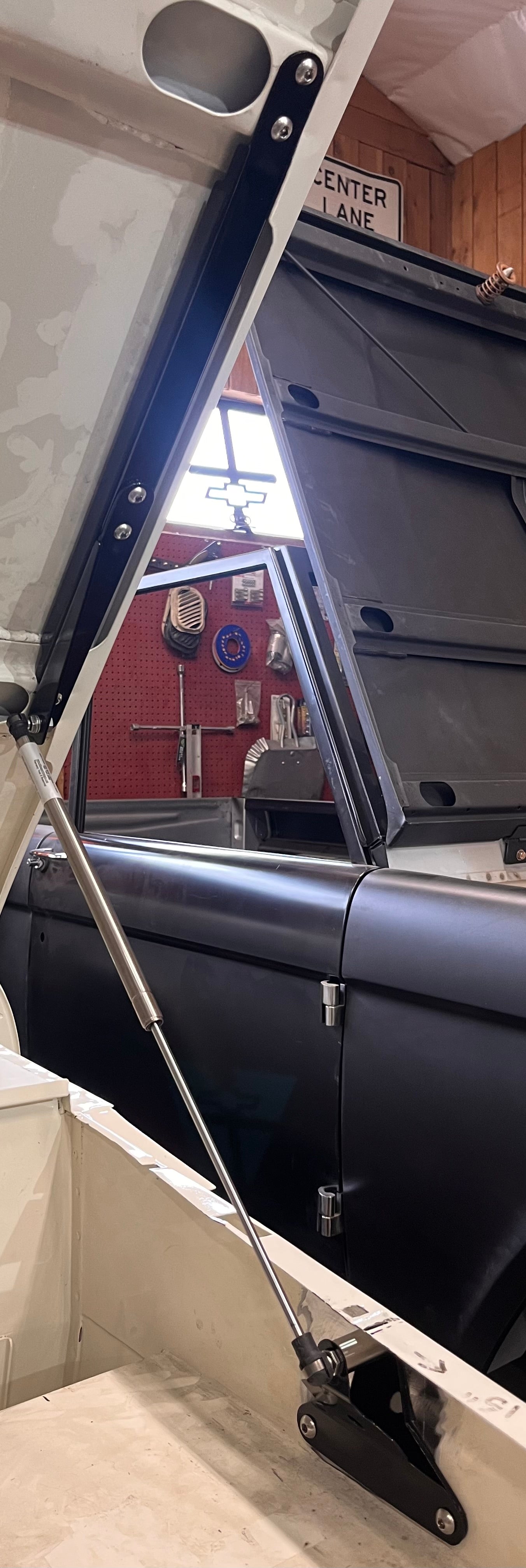 Early Bronco Stainless Steel Gas Strut Hood Kit With Light